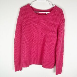 Trenery Pink Lofty Alpaca Rib Wool Knit Pullover Sweater Women's Large